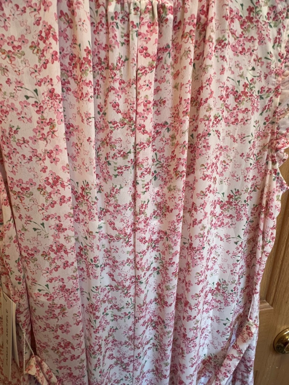 Emma & Michele Pink Floral Ruffled Maxi Dress - Picture 14 of 14